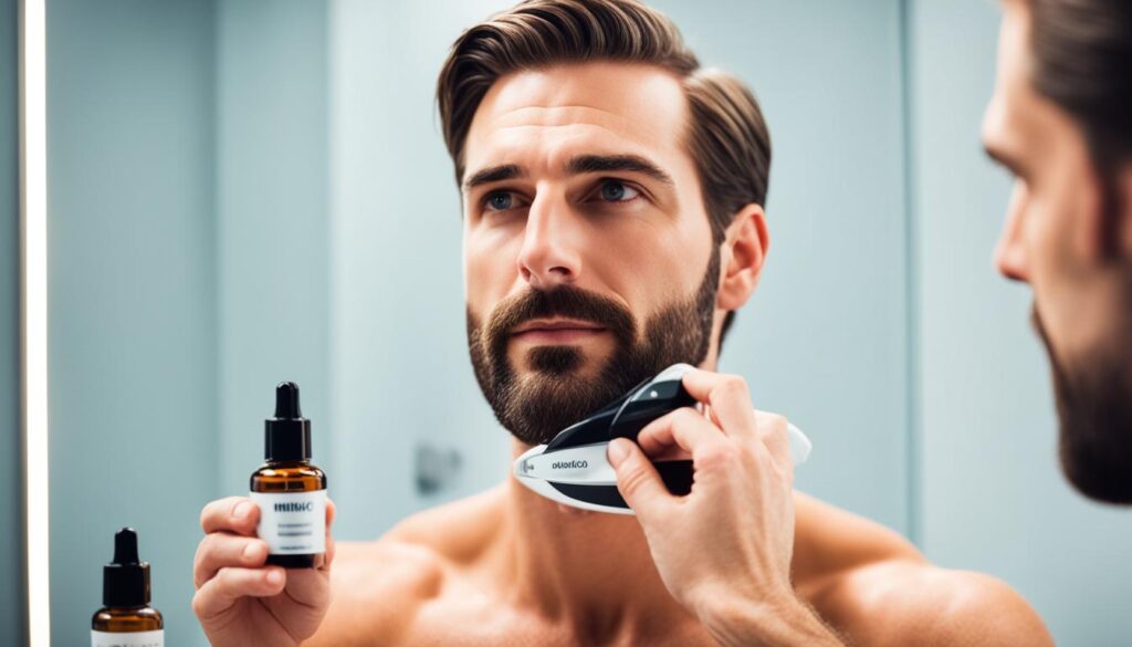 Corte de barba con Minoxidil